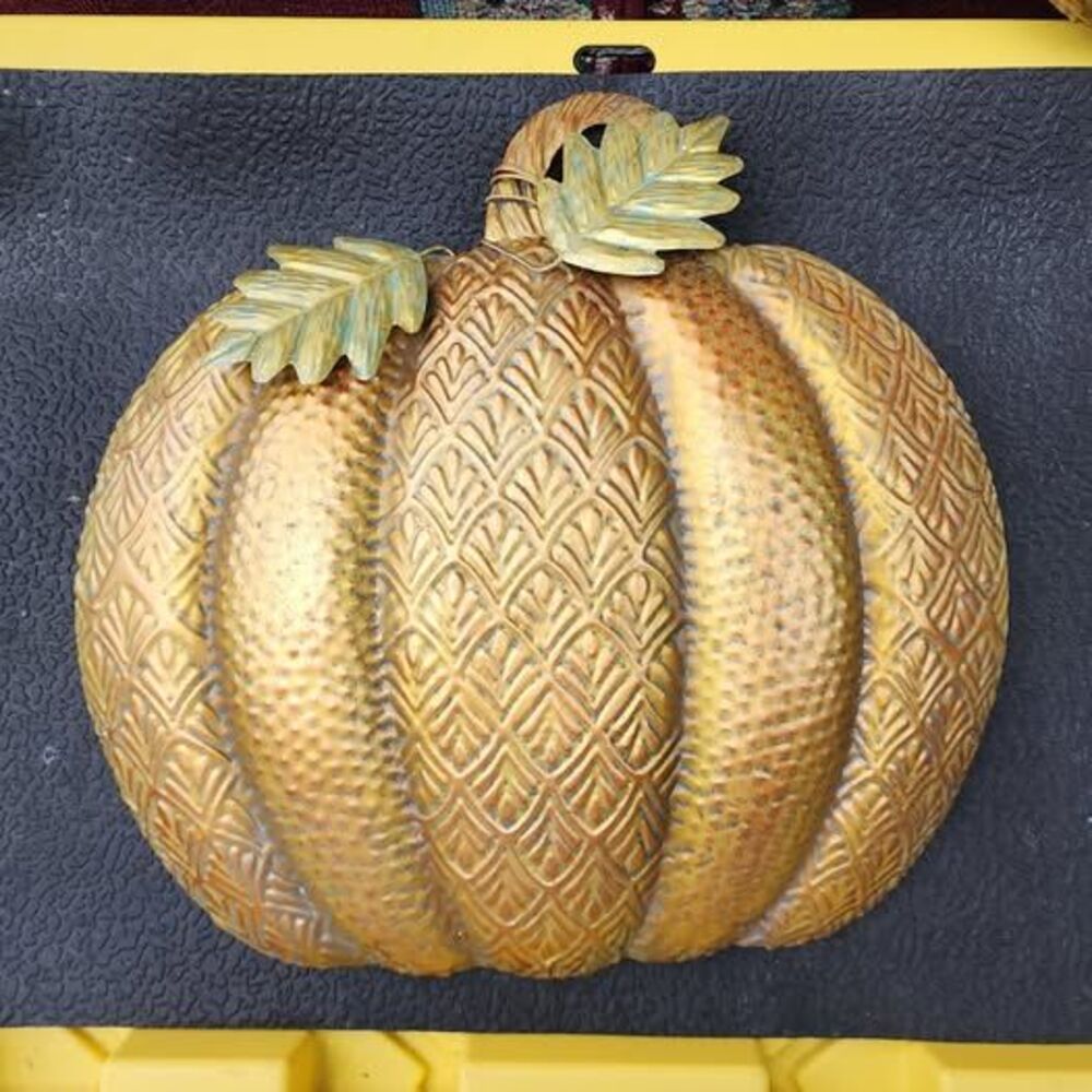 Pumpkin Wall Decor Fall Metal Lot of 2